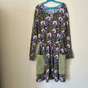Matilda Jane Floral Long Sleeve Dress with Pockets size 8